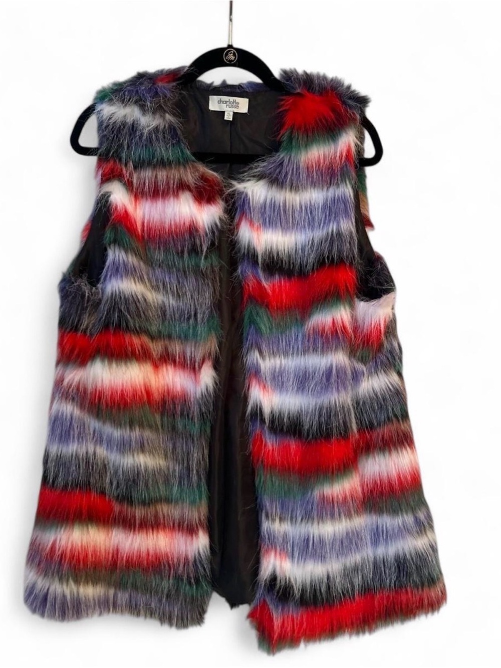 Plus size Vest by Charlotte Russe, Multicolor Faux Fur, great for layering XL.
